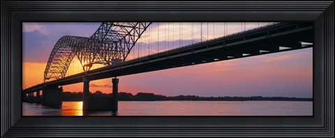Framed Sunset, Hernandez Desoto Bridge And Mississippi River, Memphis, Tennessee, USA Print