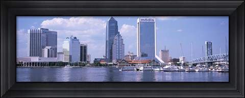 Framed Skyscrapers at the waterfront, Main Street Bridge, St. John&#39;s River, Jacksonville, Florida, USA Print