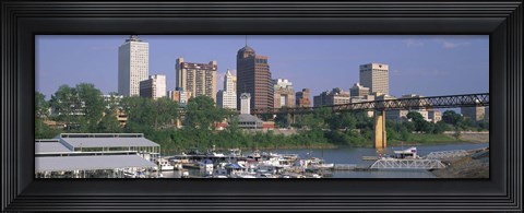 Framed Mud Island Marina Skyline Memphis TN Print