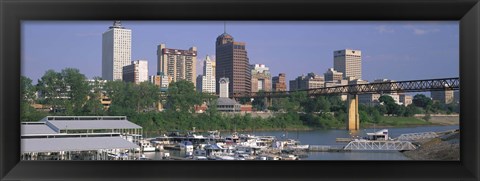 Framed Mud Island Marina Skyline Memphis TN Print