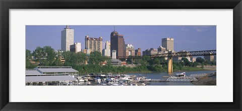 Framed Mud Island Marina Skyline Memphis TN Print