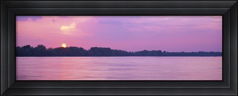 Framed Sunset Mississippi River Memphis TN USA Print