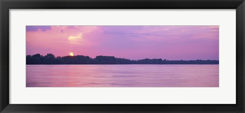 Framed Sunset Mississippi River Memphis TN USA Print