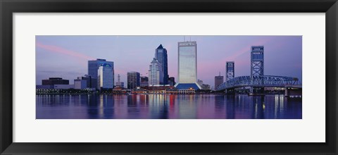 Framed Skyscrapers On The Waterfront, St. John&#39;s River, Jacksonville, Florida, USA Print