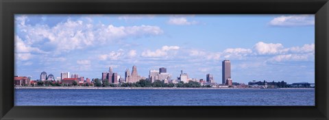 Framed Buildings at the waterfront, Buffalo, Niagara River, New York State Print