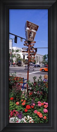 Framed Street Name signs at the roadside, Anchorage, Alaska, USA Print