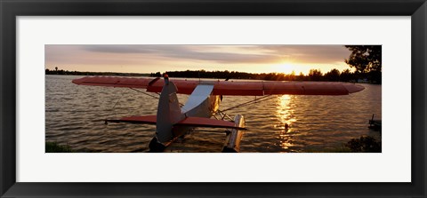 Framed High angle view of a sea plane, Lake Spenard, Anchorage, Alaska Print