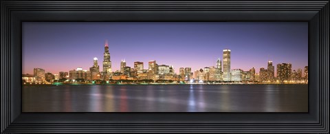 Framed Buildings at the waterfront, Chicago, Illinois Print