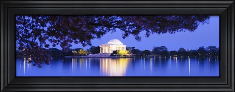 Framed Jefferson Memorial at Night Print