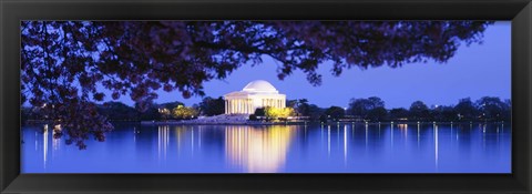 Framed Jefferson Memorial at Night Print