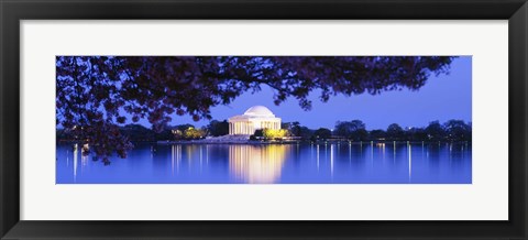 Framed Jefferson Memorial at Night Print