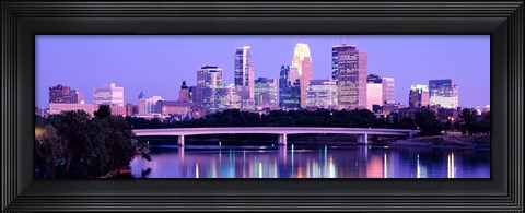 Framed Minneapolis in Purple Print