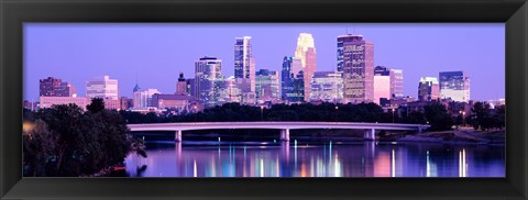 Framed Minneapolis in Purple Print