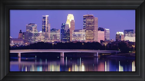 Framed Minneapolis at Night Print