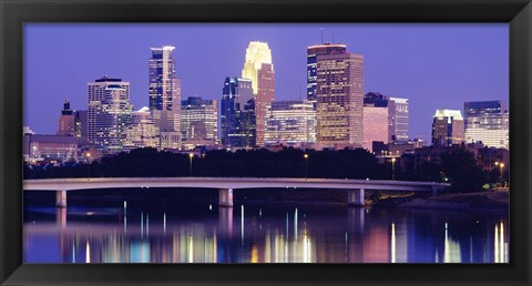 Framed Minneapolis at Night Print