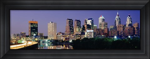 Framed City Lights of Philadelphia Print