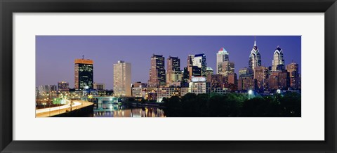 Framed City Lights of Philadelphia Print
