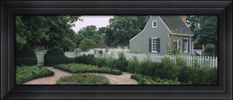 Framed Building in a garden, Williamsburg, Virginia, USA Print