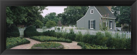 Framed Building in a garden, Williamsburg, Virginia, USA Print