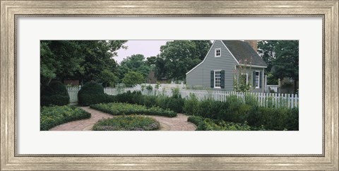 Framed Building in a garden, Williamsburg, Virginia, USA Print