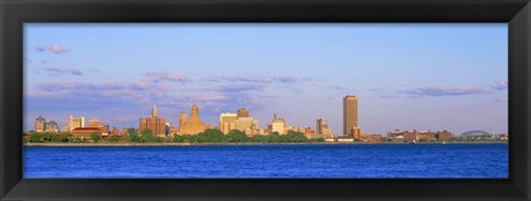 Framed Buffalo skyline, Niagara River, Erie County, New York State Print