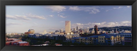 Framed High angle view of buildings in a city, Portland, Oregon, USA Print