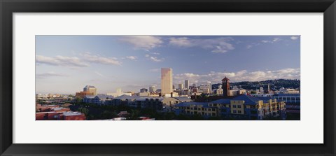 Framed High angle view of buildings in a city, Portland, Oregon, USA Print
