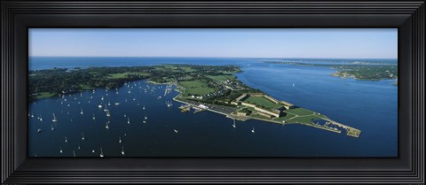 Framed Aerial view of a fortress, Fort Adams, Newport, Rhode Island, USA Print