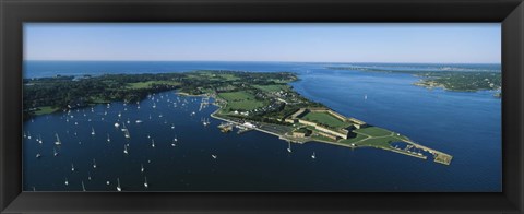 Framed Aerial view of a fortress, Fort Adams, Newport, Rhode Island, USA Print