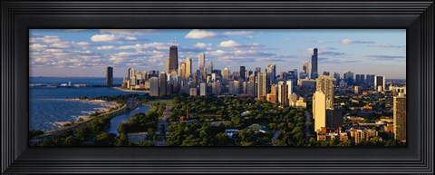 Framed View of Chicago city and the lake, IL Print
