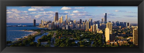 Framed View of Chicago city and the lake, IL Print