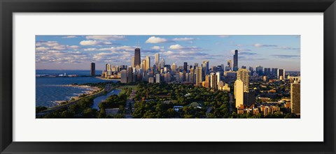 Framed View of Chicago city and the lake, IL Print