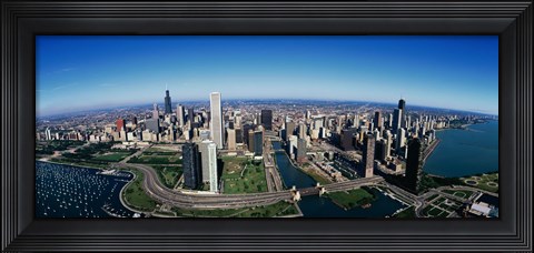 Framed Aerial view of Chicago IL Print