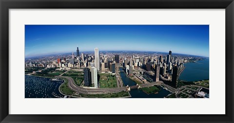 Framed Aerial view of Chicago IL Print