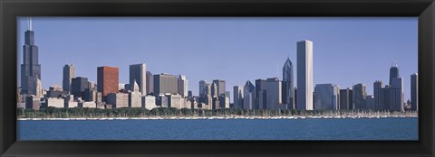 Framed Chicago skyline from the lake, IL Print