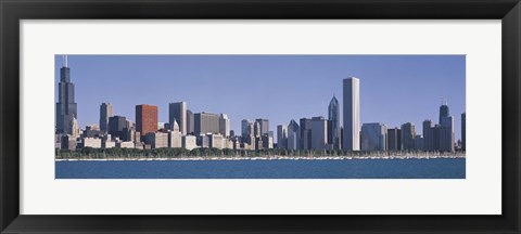 Framed Chicago skyline from the lake, IL Print