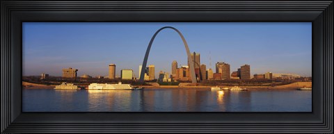 Framed St. Louis Skyline with arch Print
