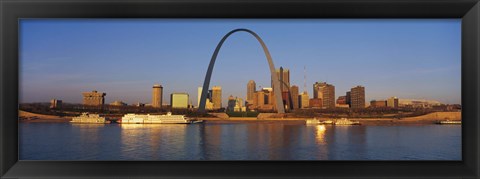 Framed St. Louis Skyline with arch Print