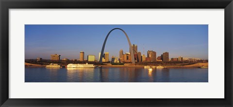 Framed St. Louis Skyline with arch Print