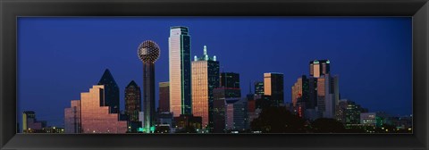 Framed Night, Cityscape, Dallas, Texas Print