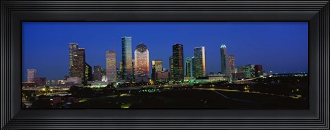 Framed Houston, Texas Skyline at Night Print