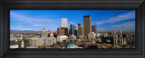 Framed Skyline View of Denver Colorado in the Day Print