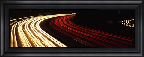 Framed Hollywood Freeway at Night CA Print