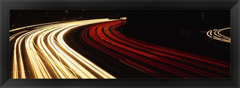 Framed Hollywood Freeway at Night CA Print