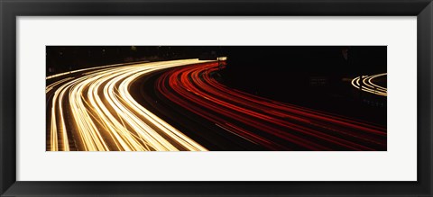 Framed Hollywood Freeway at Night CA Print