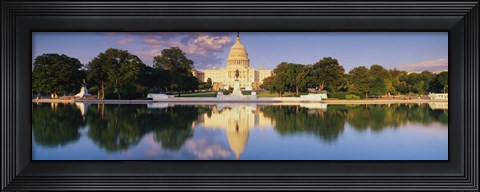 Framed US Capitol Reflecting, Washington DC Print