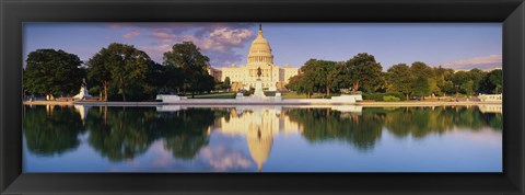 Framed US Capitol Reflecting, Washington DC Print