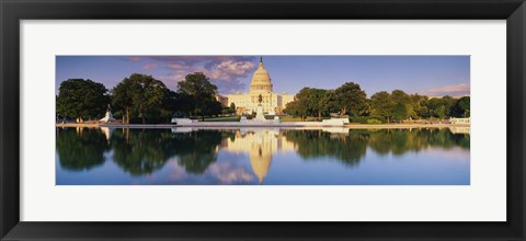 Framed US Capitol Reflecting, Washington DC Print