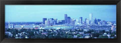 Framed Blue View of Denver Colorado Print