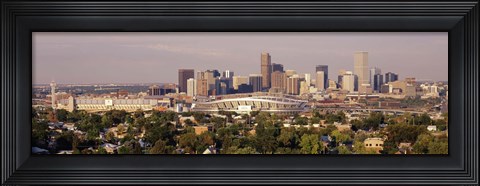 Framed Daytime Photo of the Denver Colorado Skyline Print